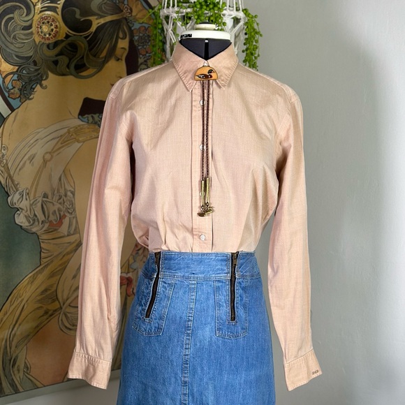 Women’s Vintage M.L. Leddy’s Custom Handmade Cotton Button Down Western Top‎ - Picture 1 of 8